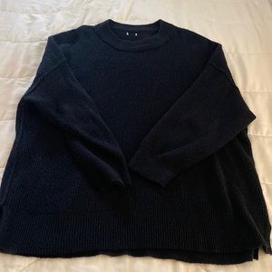 Aerie Oversized Knit Sweater Black